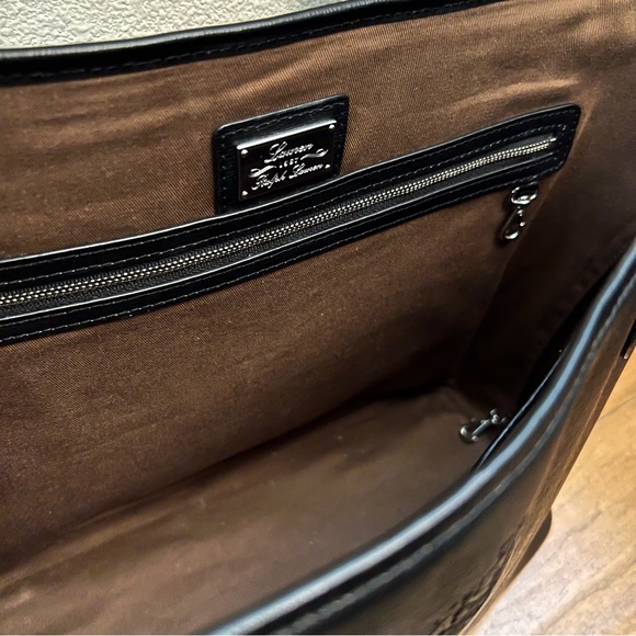 Lauren Ralph Lauren Black Sloan Street Classic Tote w/ Embossed Logo & Charm - Picture 4 of 11
